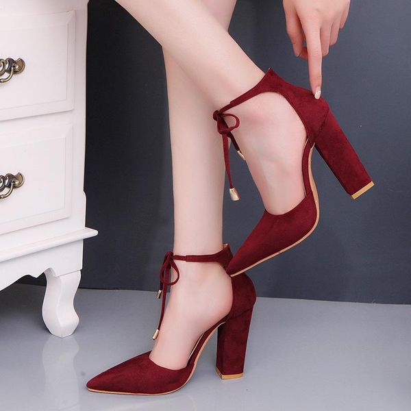 

dress shoes 6 satin retro thick high heels 2108 woman lace shoes., Black