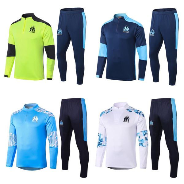 

2020 2021 marseille men football training suits 20 21 paris mbappe survetement soccer tracksuit maillots de foot chandal kit, Black