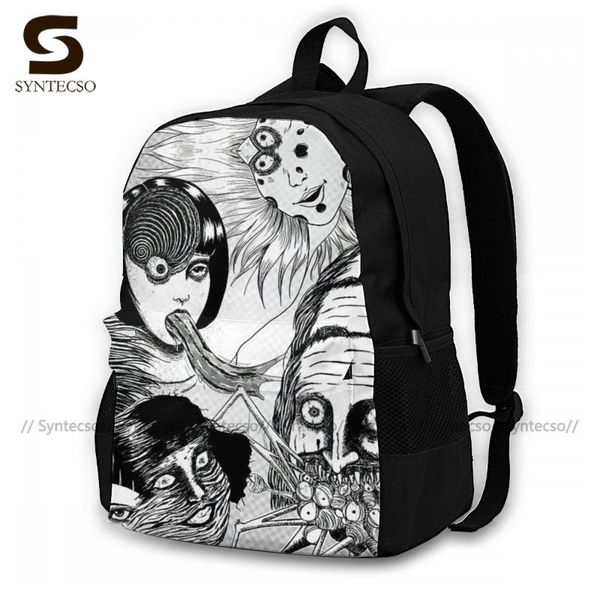 

junji ito backpacks aesthetic polyester business backpack runner breathable bags