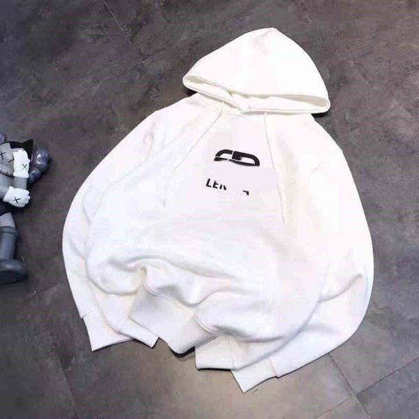

2022 factory wholesale new autumn fashion alphabet print pullover hooded urban leisure loose slim couple sweater, Black