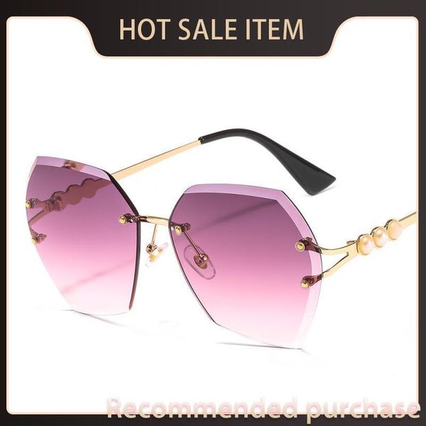 

luxury female exquisite sunglasses women brand shades lens rhinestone sun ladies ocean glasses rimless designer vintage gxnsj, White;black