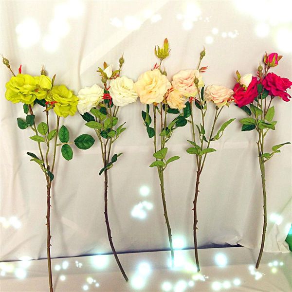 

3pcs 60cm artificial rose silk flower wedding l restaurant decoration flower without vase