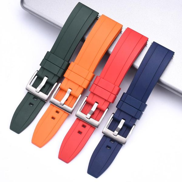 

watch bands quick release band 20mm 22mm 24mm rubber strap bracelet wristband for men's women's diving watches accessories, Black;brown