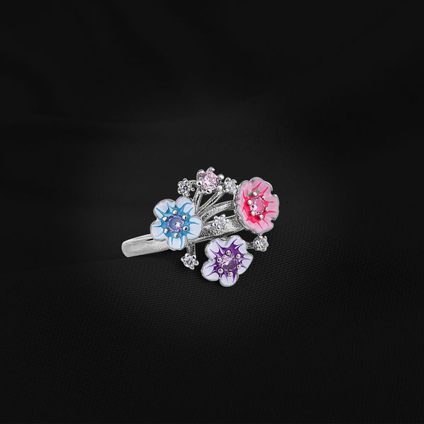 

ring s925 sterling silver design feeling net red temperament fashion cherry female hip hop cool wind flower