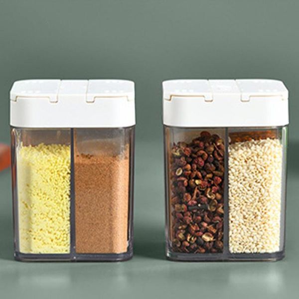 

storage bottles & jars spice pots four compartment condiment multi-grid jar round box food containers airtight