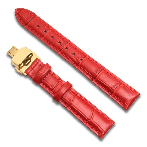 

watch bands 12 13 14 15 16 17 18 19 20 22 mm genuine leather watchband belt strap wristwatches band female red, Black;brown