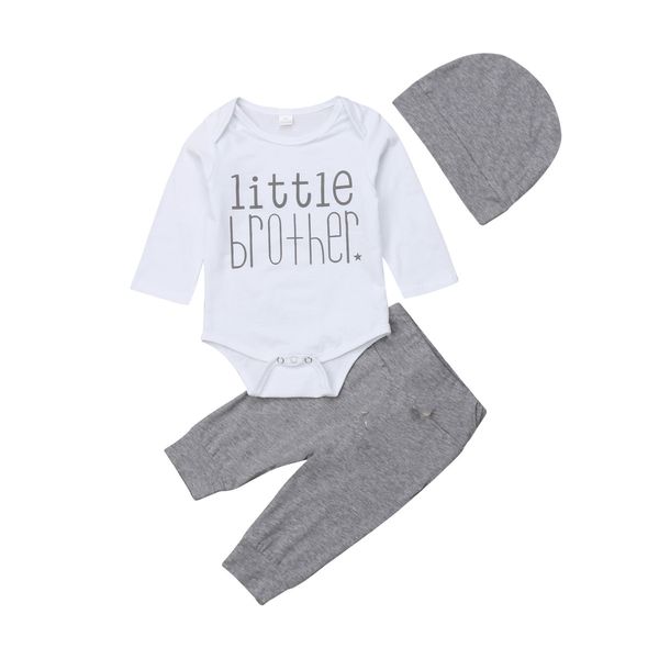 

new 0-18 months 3pcs set baby boy letter romper kids pants infant trousers toddler outfit newborn clothes, Blue