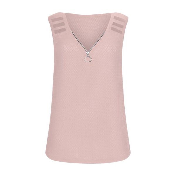 

women's blouses & shirts fashion women sleeveless vest v-neck zipper tank solid shirt vintage clothes et chemises, White