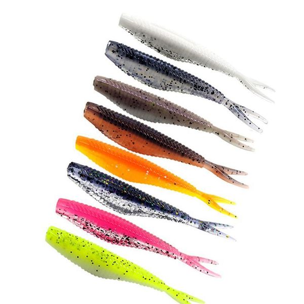 

8pcs/lot 6cm 1.5g easy shiner soft lure fishing wobblers fishing lure sile bait double color carp artificial bait jlluai