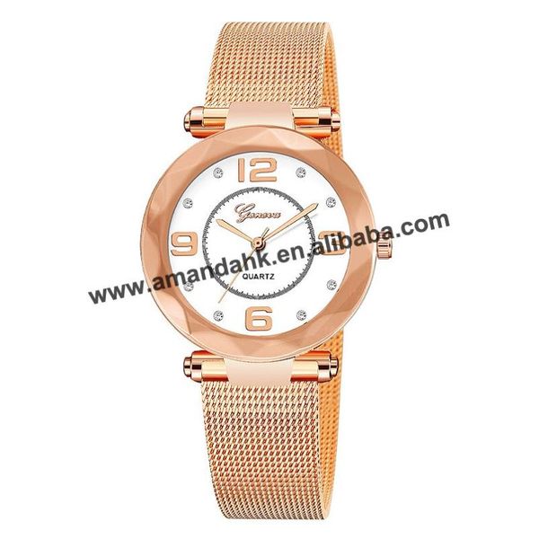 

wristwatches fashion geneva style reticularis watchband watches gold bracelet watch mesh women dress wristwatch 681, Slivery;brown