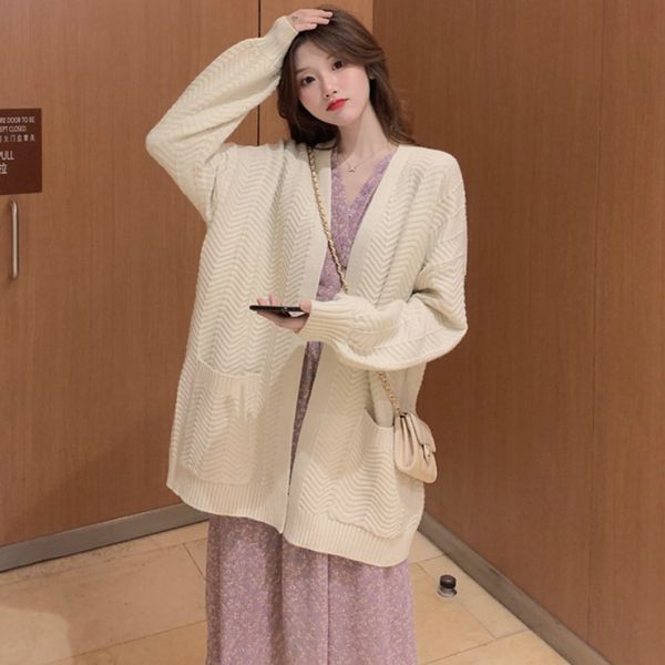 

women's sweaters big, strong female cardigan with pocket, classy blouse soft mesh korean style 8yeu, White;black