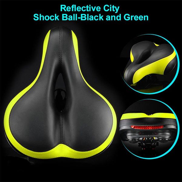 

bike saddles rubber ball thicken saddle red reflective strap warning soft absorption bicycle seat mtb mountain accessory
