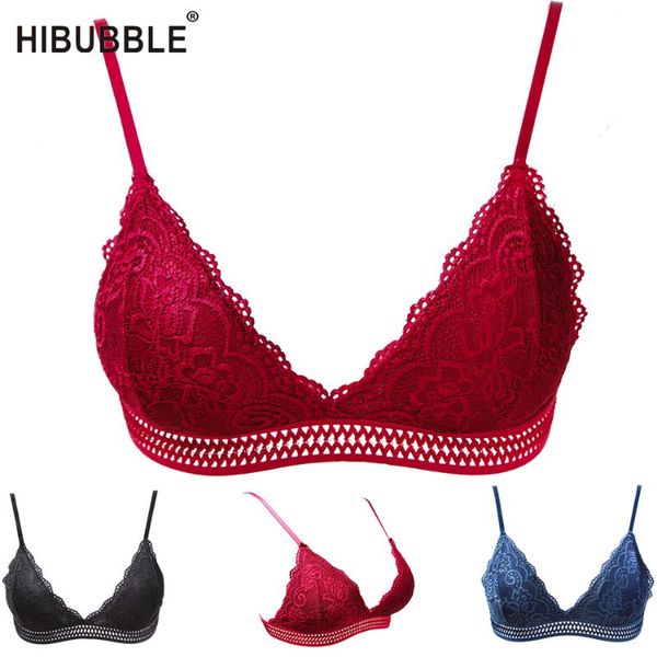 

flower lace bra girl women wireless thin bralette underwear fashion lingerie bra push up bras for women triangle cup, Red;black