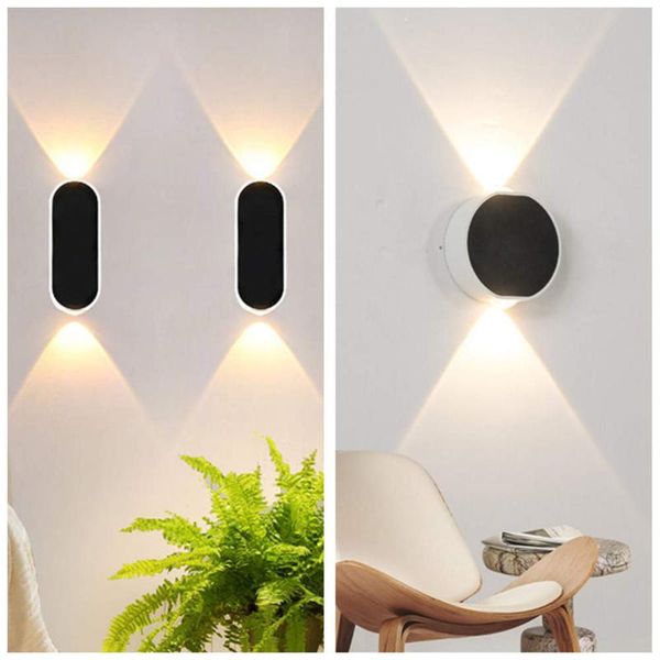 

wall lamp modern up and down led aluminum 6w indoor lighting fixture mounted luminaire round decoration lamps