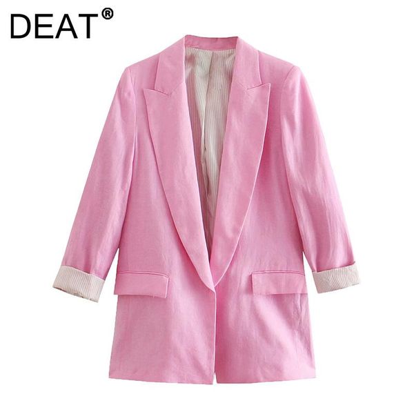 

women's suits & blazers [deat] 2021 autumn fashion tide coat long sleeve solid color single-breasted turn-down collar loose blazer wome, White;black