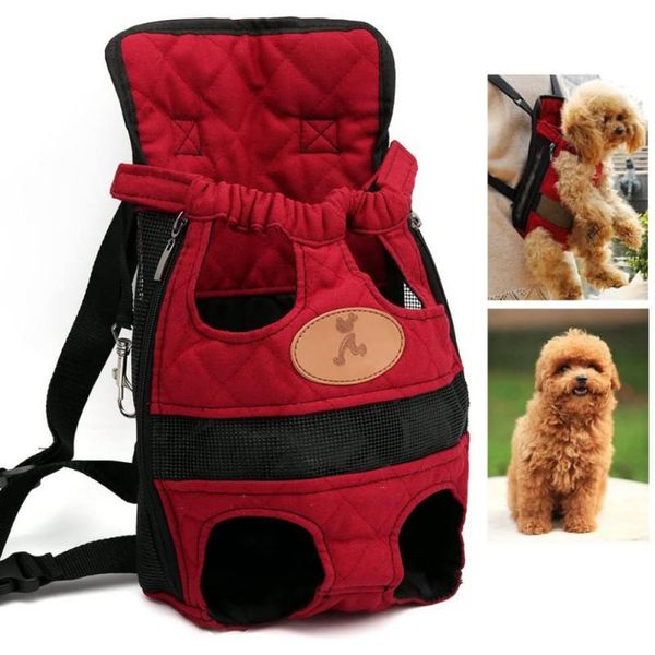 

zl pet bag go out carrying bag dog backpack double shoulder pet chest backpack red s size
