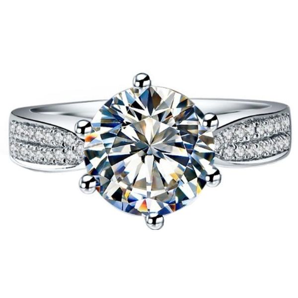 

cluster rings 2ct star queen diamond ring engagement platinum 950 semi mount paved for women, Golden;silver
