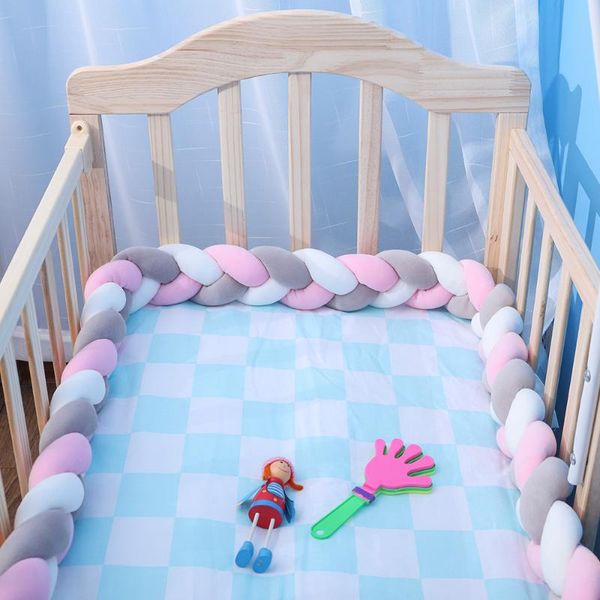 

bedding sets 1m3 strands baby crib bumper knotted braided protector cotton cushion handmade soft pillow nursery cradle decor born gift