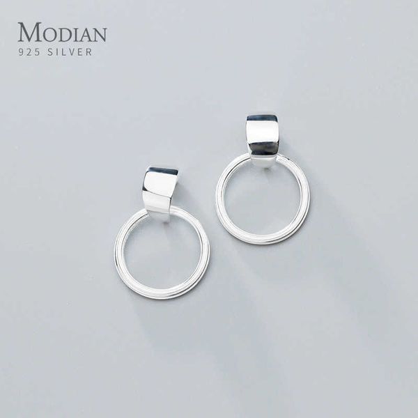 

minimalism geometric circle dangle earring for women 925 sterling silver c-shape drop fine jewelry design 210707