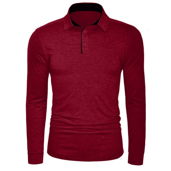 

new 2020 men's spring long sleeve solid color lapel t-shirt, White;black