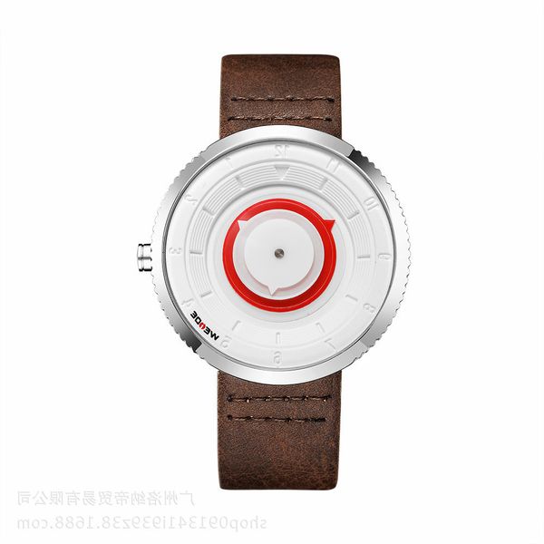 

new wade fashion creative simple leather strap men's ultra thin waterproof quartz watch wd006, Slivery;brown