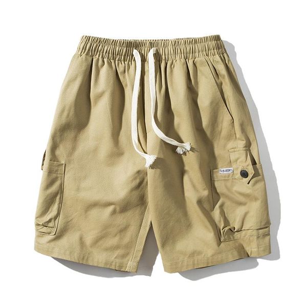 

2021 new summer fashion baggy cargo shorts men solid casual loose bermuda board shorts male beach short pants 5xl, White;black