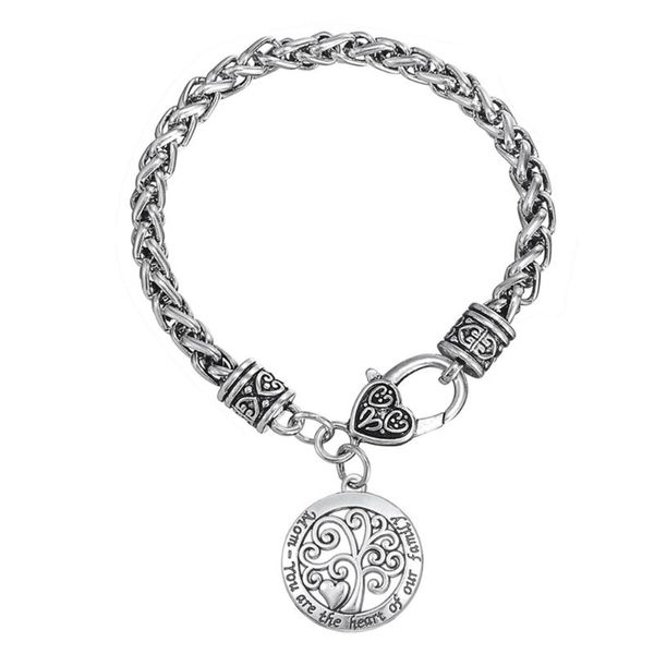 

skyrim tree of life with heart wheat chain bracelets for mom hollow charm floating pendant bracelet for women gift mom, Golden;silver