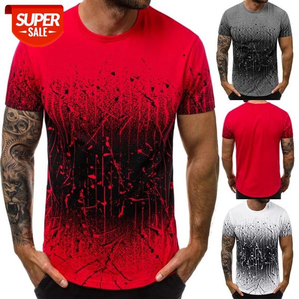 

european and american summer men's round collar slim gradual printed short-sleeved t-shirt casual blouse tee #1u3k, White;black