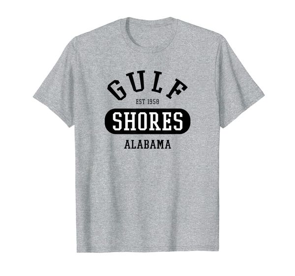 

retro cool gulf shores al mens womens college style t-shirt, White;black