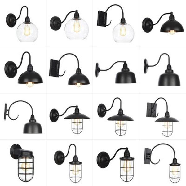 

wall lamp outdoor waterproof led wall light ac90-260v wrought iron courtyard garden porch corridor lights retro lamp