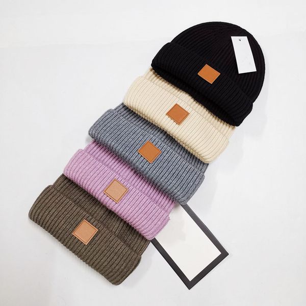 

men designer beanie hats woollen knitting hat women luxury warm winter beanies knitted cap 5 color, Blue;gray