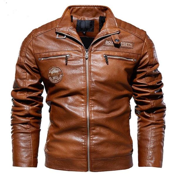 

men's jackets autumn and winter pu coat motorcycle suit tough guy fashion leather jacket handsome casual, Black;brown