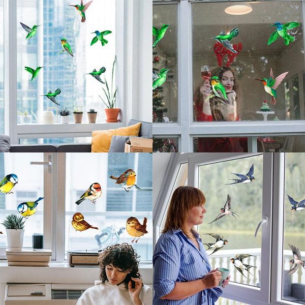 

window stickers 4 kinds of birds glass home decor electrostatic no glue living room bedroom bathroom decoration mural