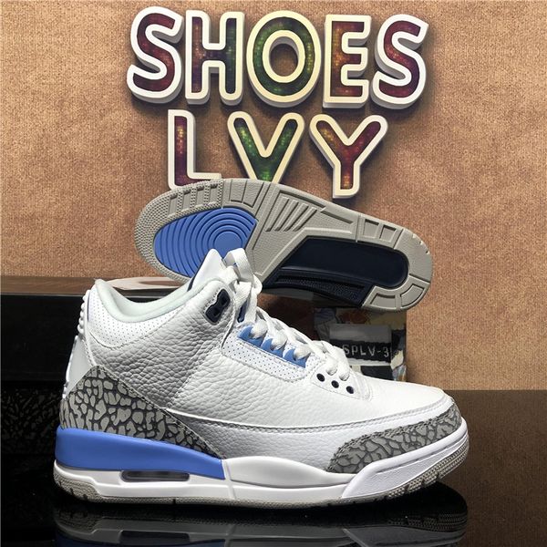 

men women youth jumpman 3 basketball shoes unc fragment red black white cement varsity royal flight mens sport trainers sneaker with box