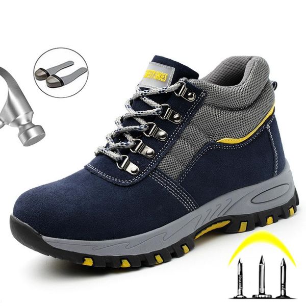 

boots 2021 winter work safety steel toe shoes men working sneakers indestructible male adult, Black