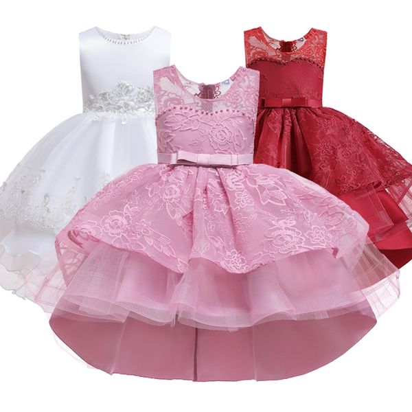 

Flower Girl Party Banquet Tail Peng Dress Princess Birthday Party Dinner Party First Dinner Embroidery Dress vestidos de fiesta