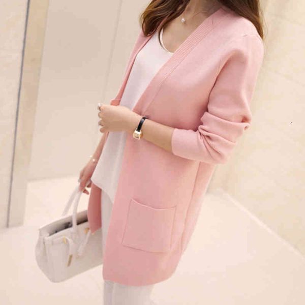 

women's jackets casual cardigan knit sweater spring autumn long knitted korean slim cardigans loose coats female qwsx, Black;brown