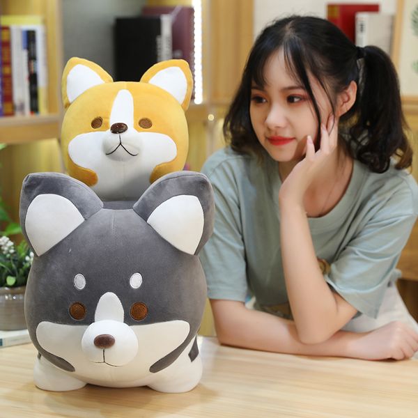 

35cm Kawaii Corgi Plushie Animals Stuffed Toy Soft Plush Corgi Dog Pillow Toys for Girls Kids Creative Birthday Gift, Grey