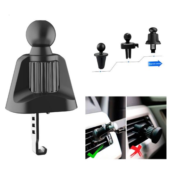 

cell phone mounts & holders universal car air vent clip upgrade 17mm ball head for magnetic holder gravity support stand mount charger brack
