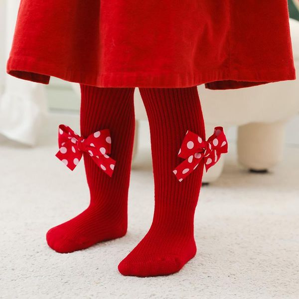 

leggings & tights infant baby christmas ribbed pantyhose, girls stretch mid-rise with bows warm stockings for winter , 6months-6years, Blue