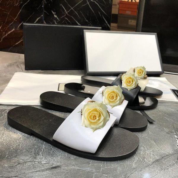 

paris fashion mens womens summer rubber sandals beach slide fashion scuffs slippers indoor shoes with box, Black