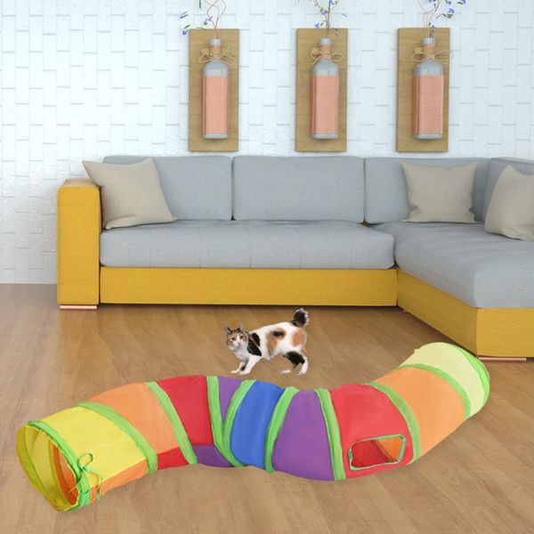 

cat toys teaser pet s shaped length tunnel with ball foldable play channel interactive reusable toy funny for many animals large