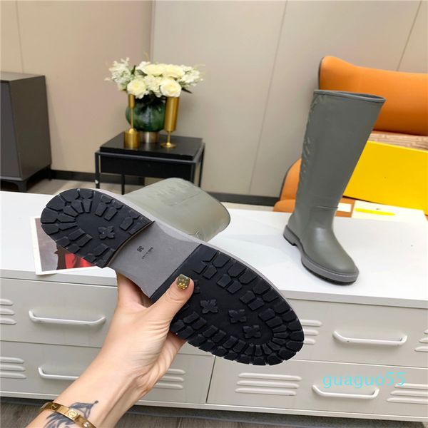 

designer low-heel women's black-soled boots winter booty luxury designer letter print shoelace 2021