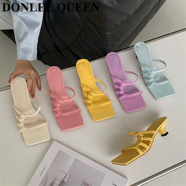 

fashion brand low heel slipper slip on slides n band sandals summer shoes casual beach sandalias mujer 210619, Black