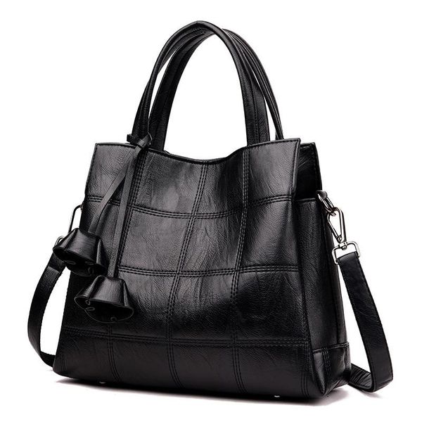 

shoulder bags women's bag retro handbag fashion versatile soft leather checkered woman's three large capacity