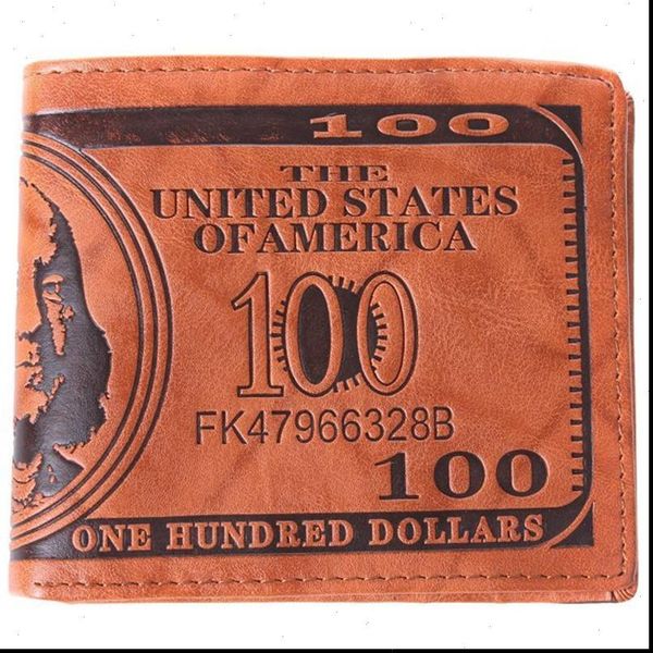 

men pockets card us dollar money wallet funny foldabl brand pu leather porte monnaie dropshipping, Red;black