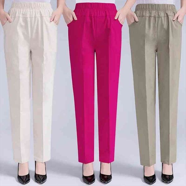 

plus size 5xl 6xl womens capris 7xl summer trousers elastic waist white straight pants middle aged and older female casual, Black;white