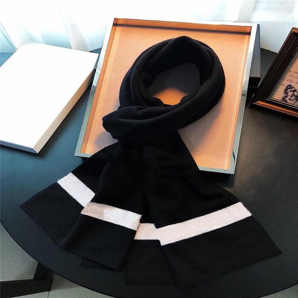 

luxury accessories winter ladies imported letter yarn knitted soft 100% cashmere long scarf, Blue;gray