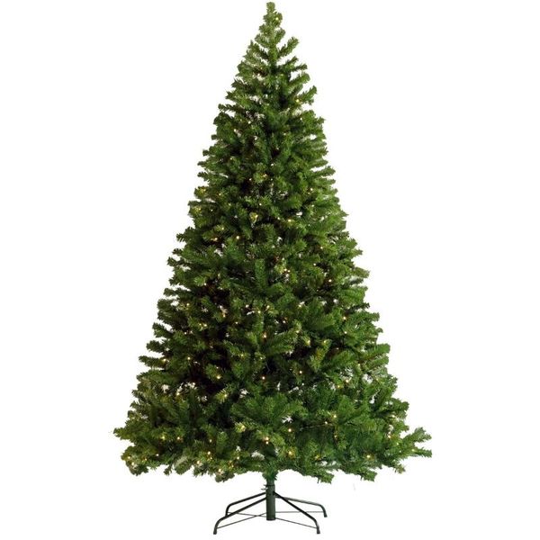 

christmas decorations pre-lit tree 6ft artificial hinged xmas with foldable stand