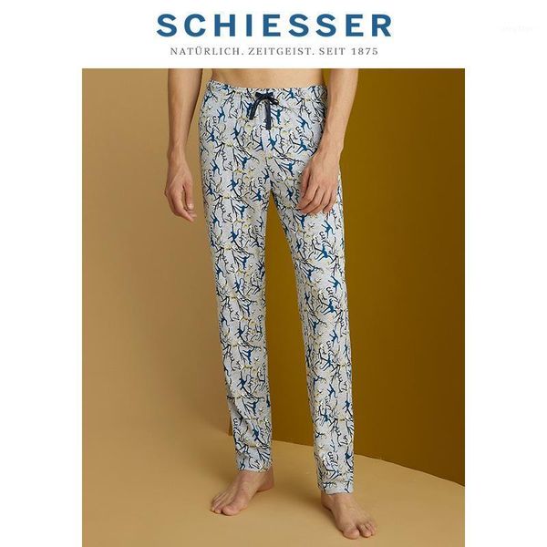 

men's pure cotton printed household trousers e9/17924p sleepwear, Black;brown